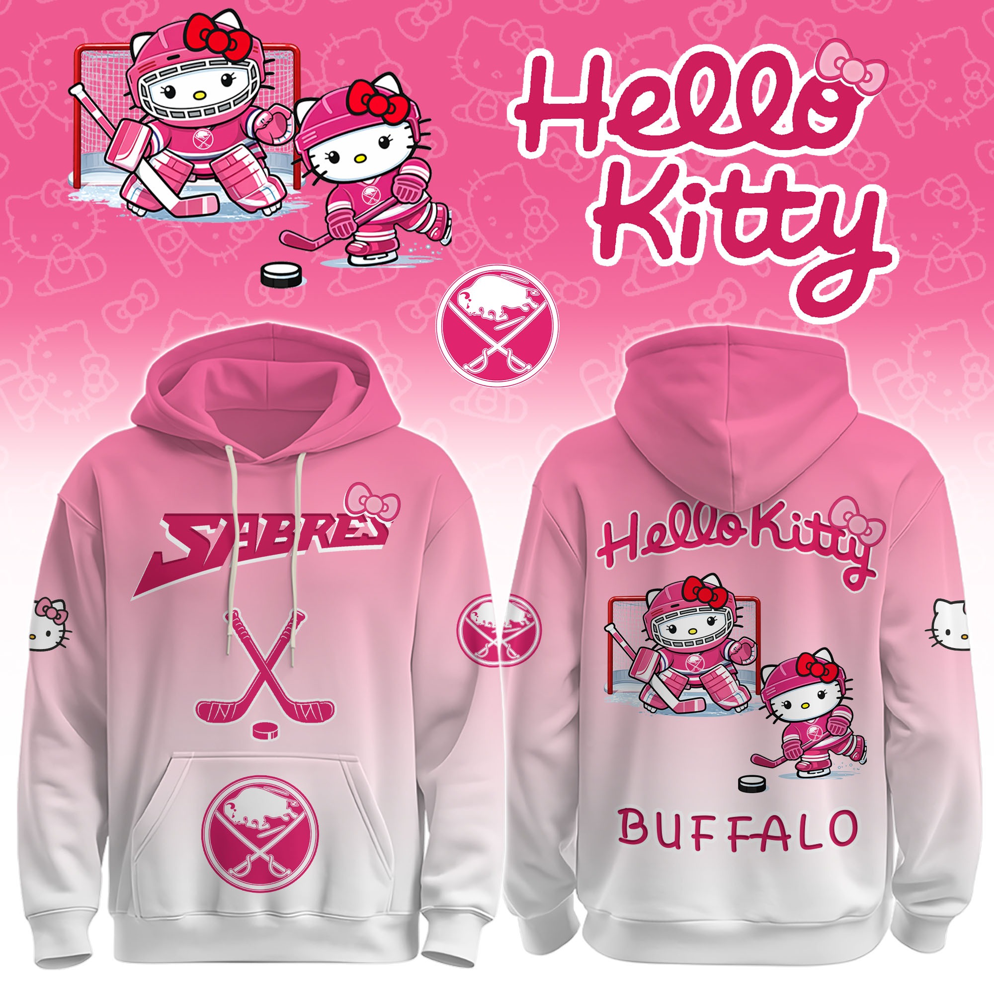Buffalo Sabres X Hello Kitty Pink Hoodie Gift For Friends