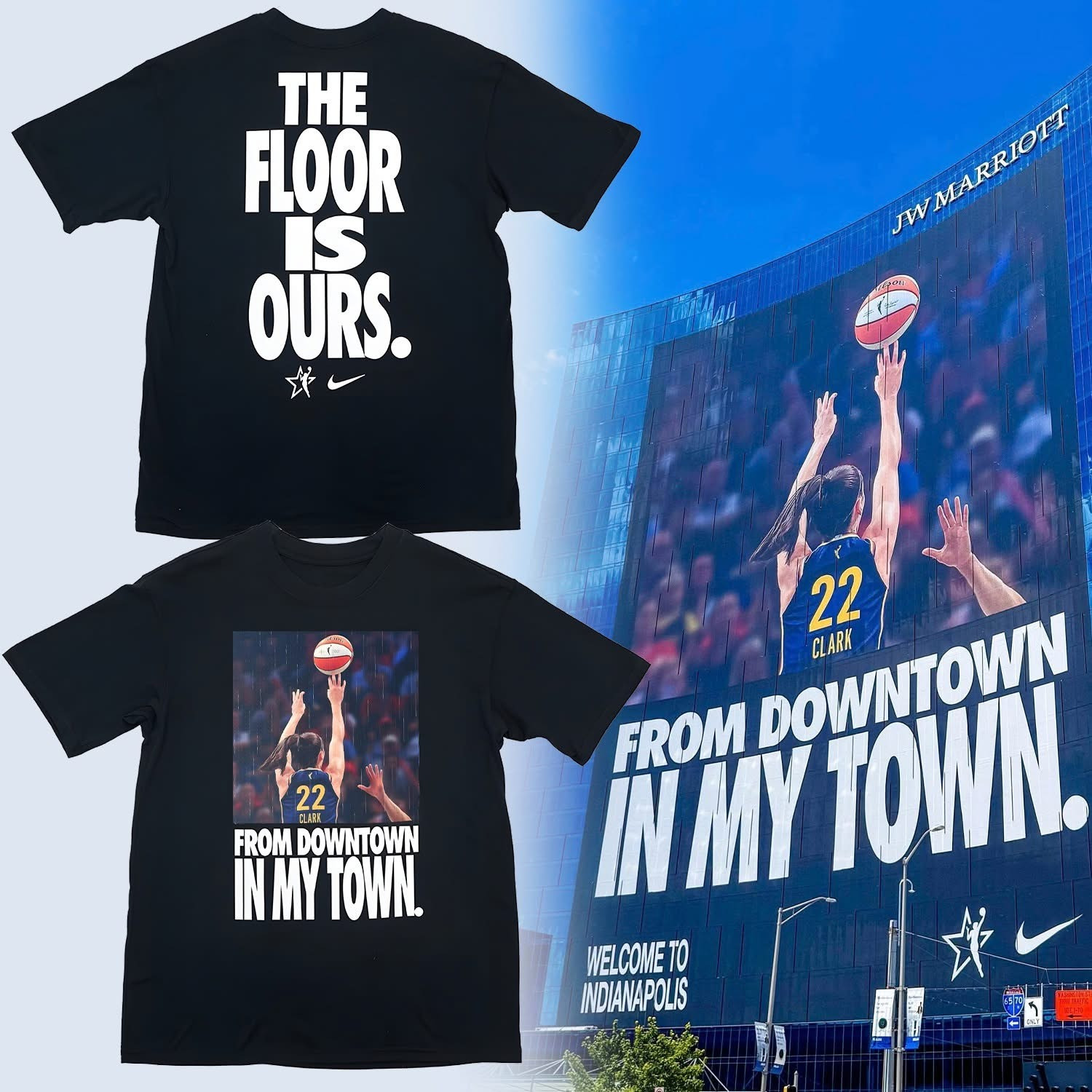 Caitlin Clark From Downtown In My Town T-Shirt The Floor Is Ours WNBA Indiana Fever Merch