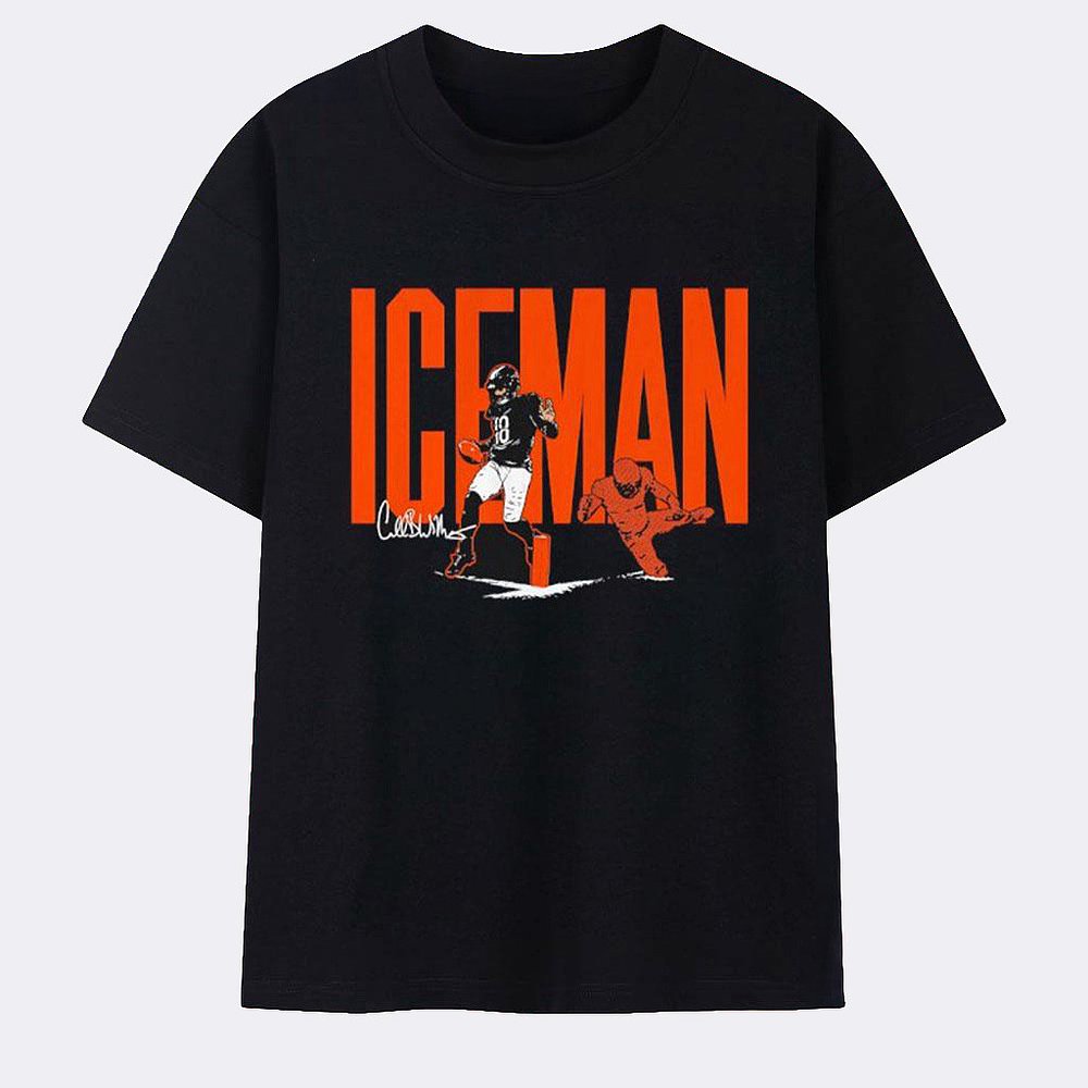 Caleb Williams Chicago Bears Iceman Signature T-Shirt Bears Merch Best Gift For Football Fans