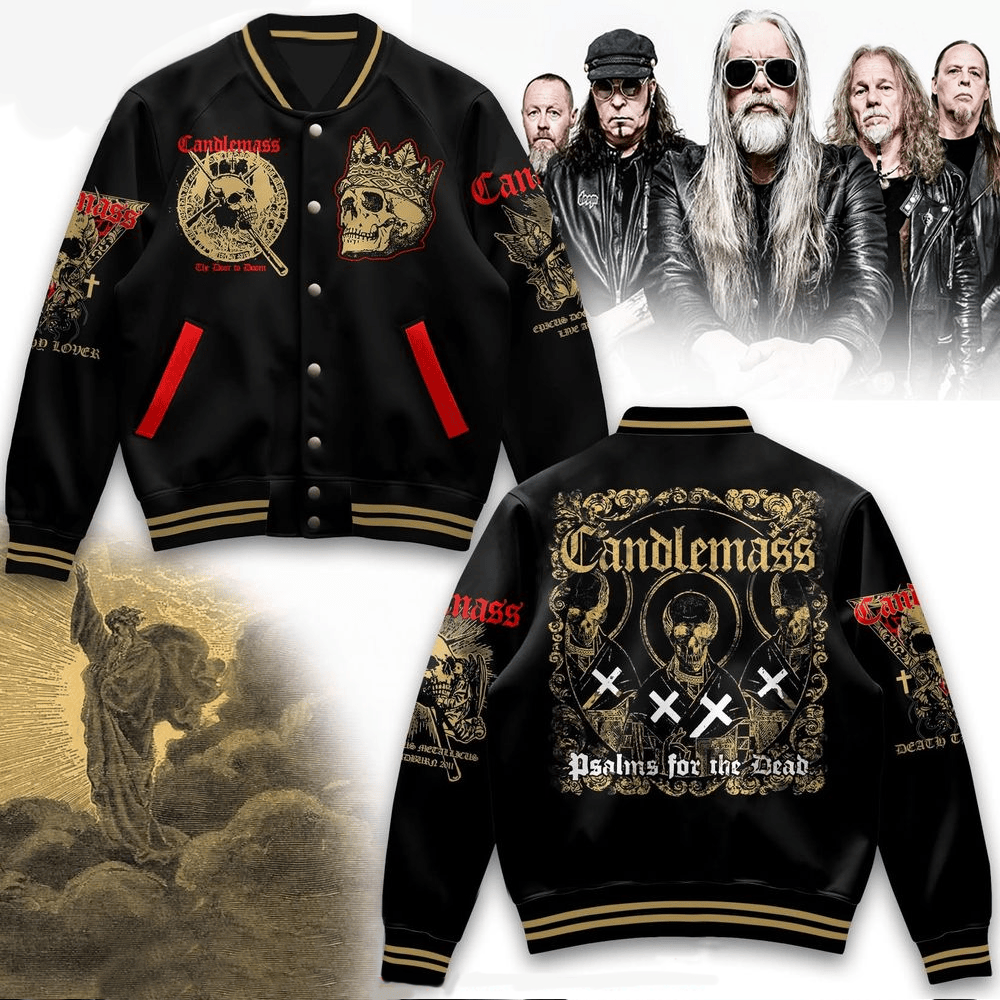 Candlemass Psalms For The Dead Varsity Jacket Candlemass Psalms Merch Good Fathers Day Gifts