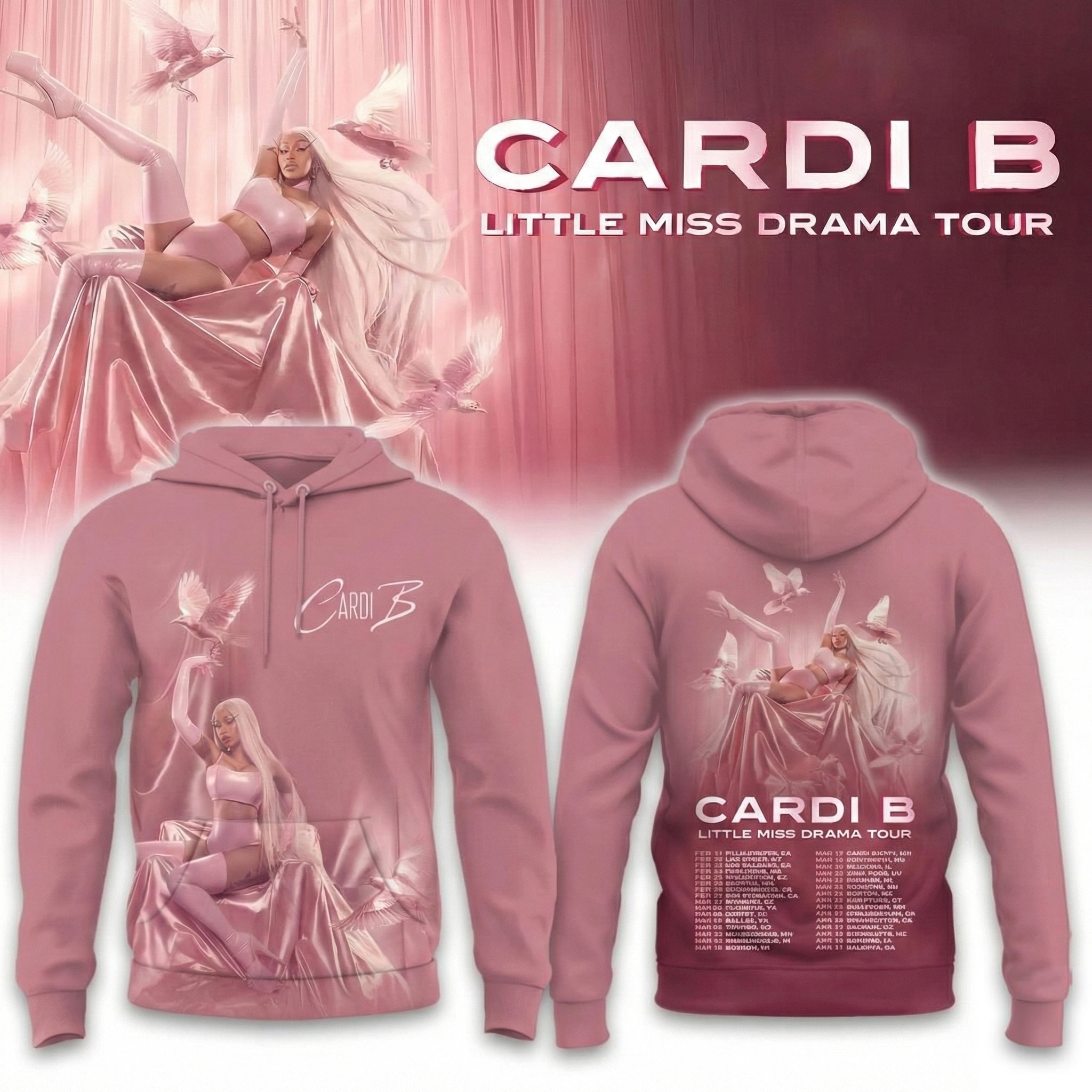 Cardi B Little Miss Drama Tour Hoodie Cardi B Tour Merch Best Gift For Hip Hop Fans