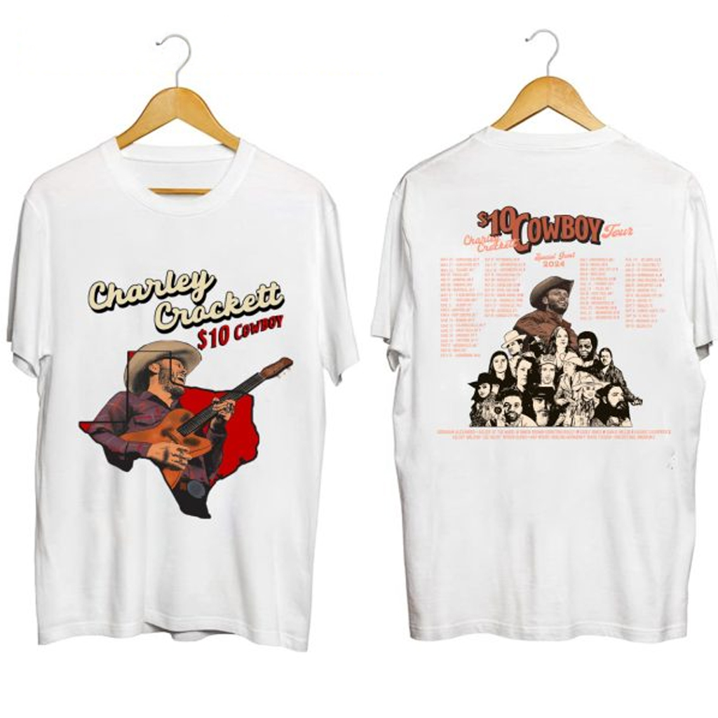 Charley Crockett 10 Cowboy Tour Shirt Charley Crockett Merch Music Related For Guys