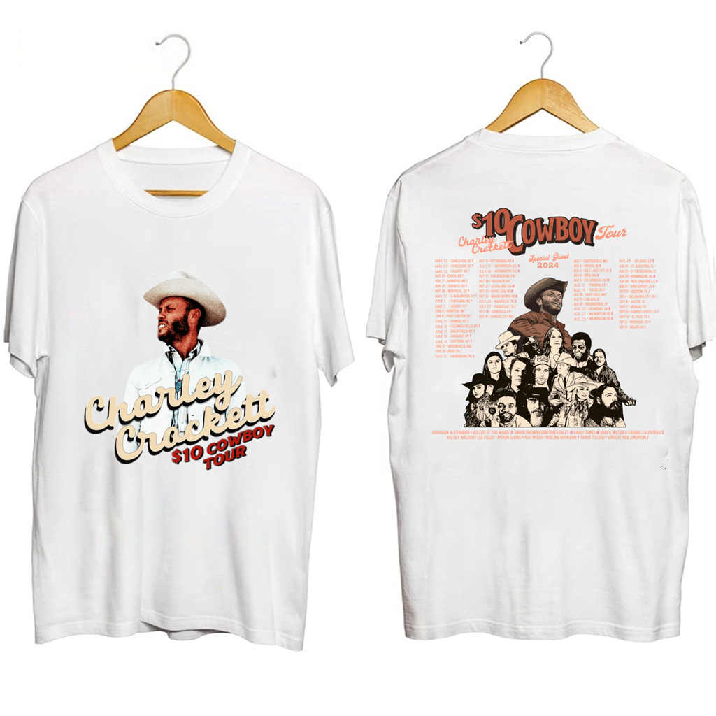 Charley Crockett 10 Cowboy Tour Shirt Charley Crockett Merch Unique For Music Lovers