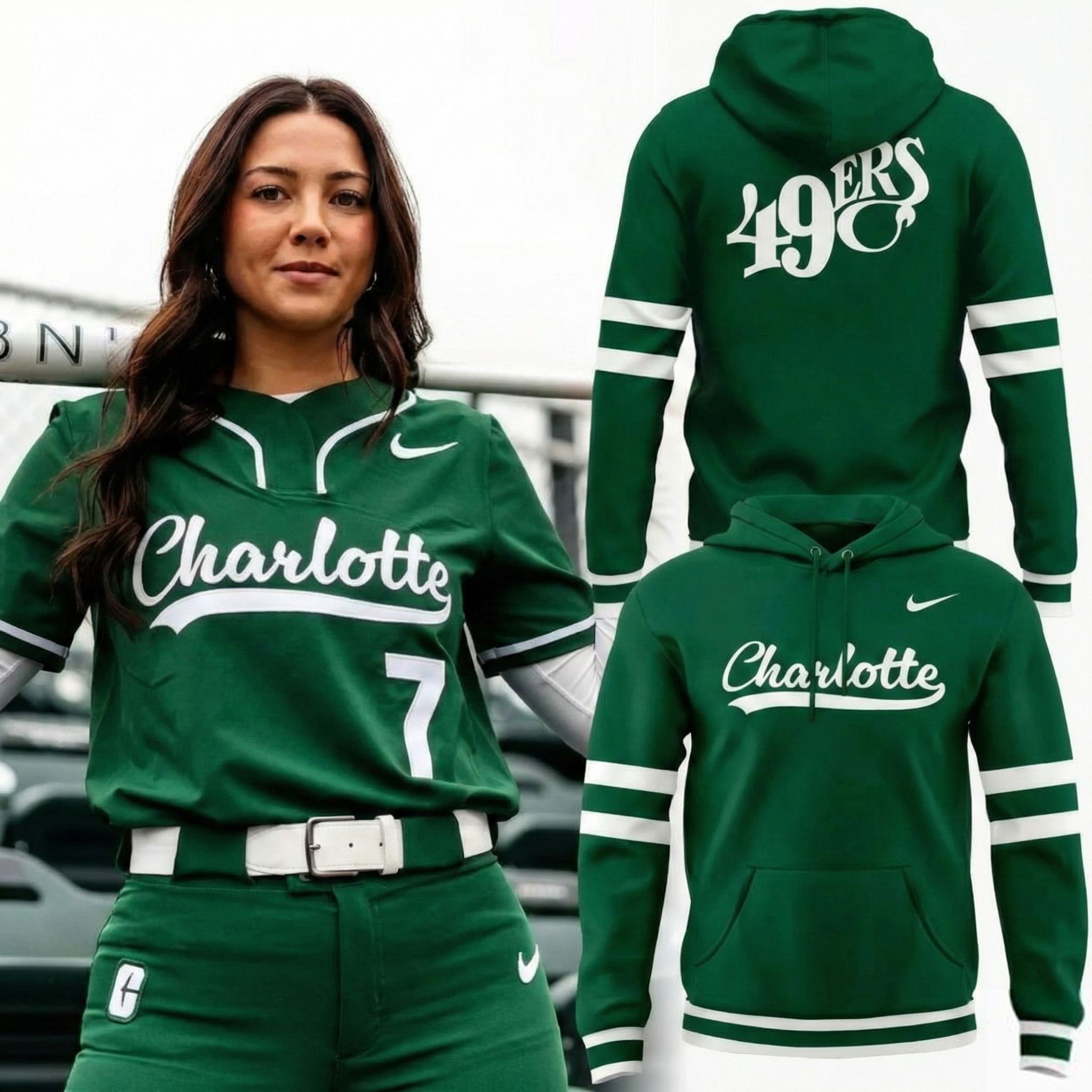 Charlotte Softball Merch Classic Script Hoodie Softball Apparel Best Sports Fans Gifts
