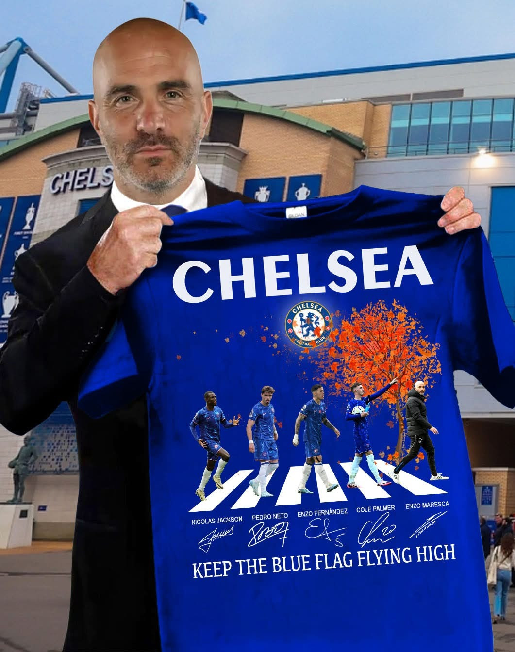 Chelsea F.C. U Keep The Blue Flag Flying High T-Shirt Signature Chelsea Football Club Gifts
