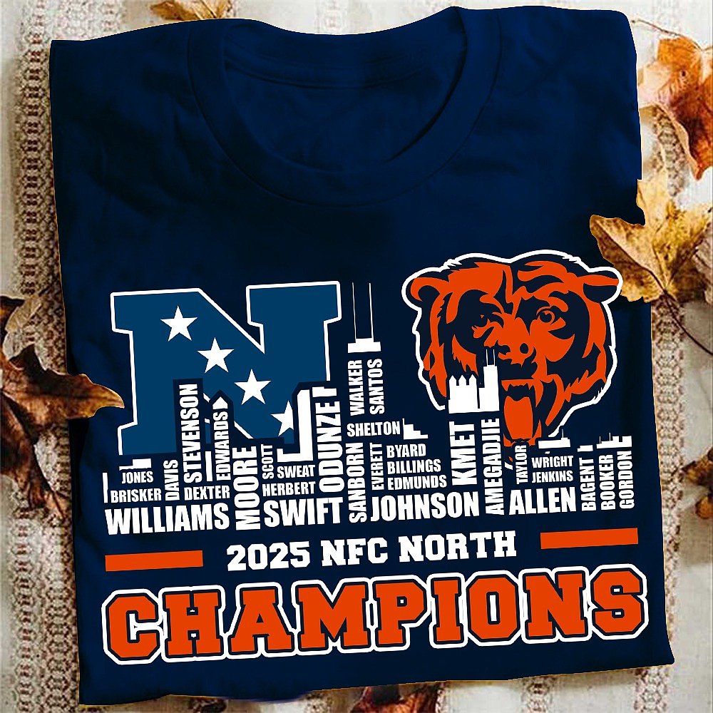 Chicago Bears 2025 NFC North Champions T-Shirt Best Gift For Football Fans Bears Merch