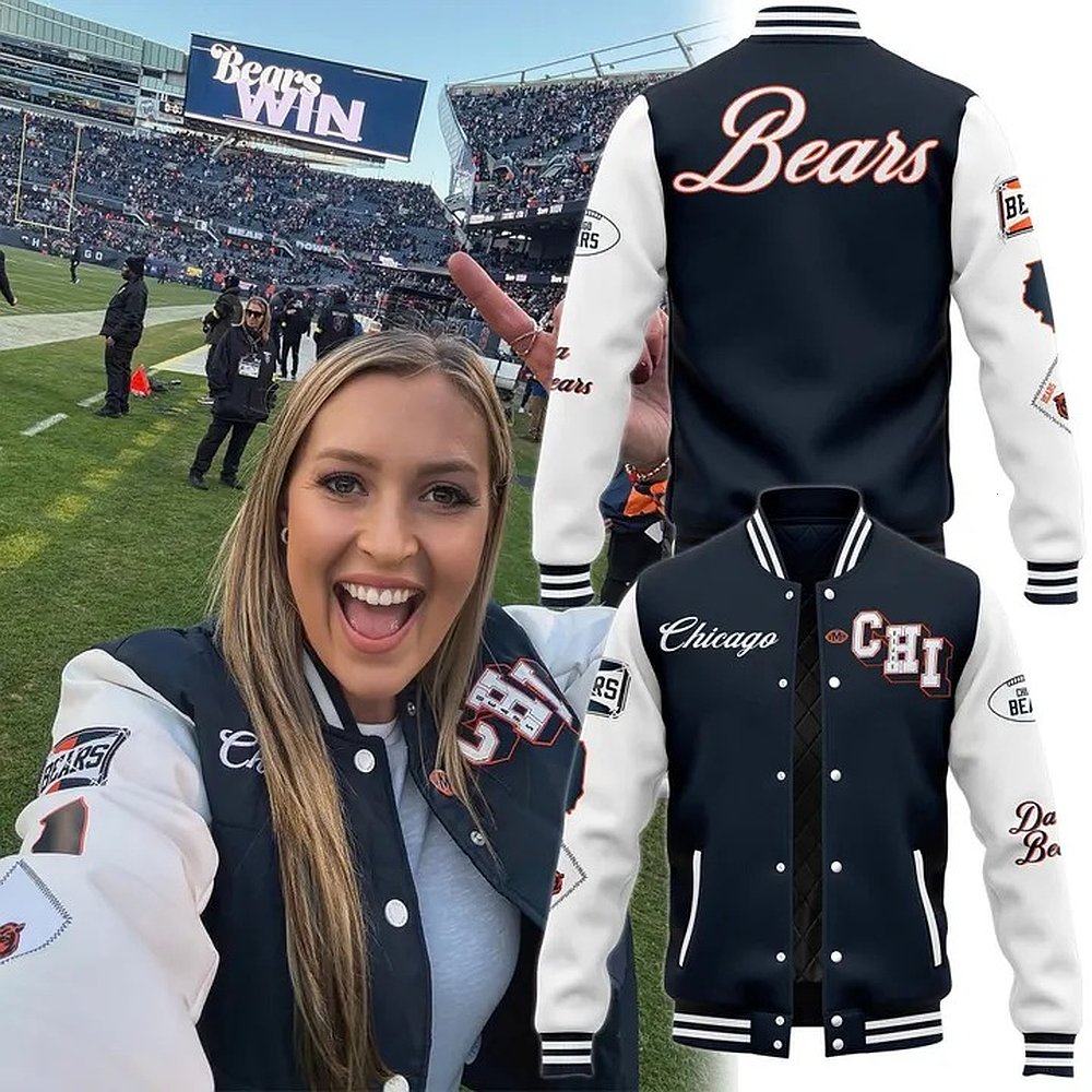 Chicago Bears Baseball Jacket Bears Apparel Best Gift For Football Fans