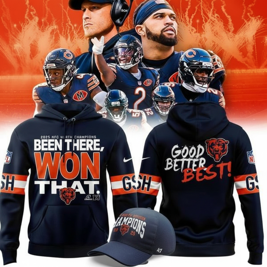 Chicago Bears NFC North Champions Good Better Best Hoodie Bears Apparel Gift For Football Fans