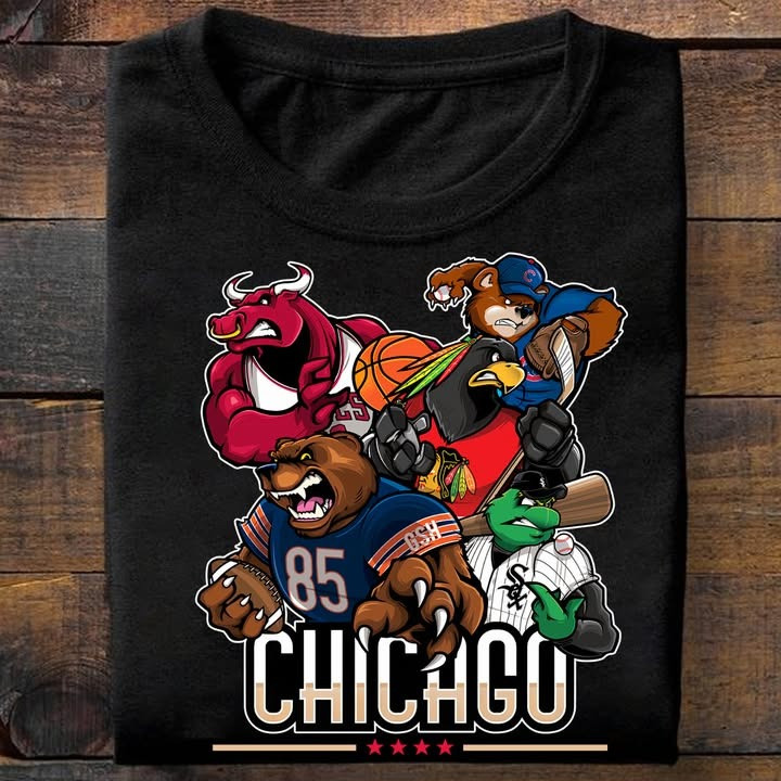 Chicago City Sport Teams Mascots T-Shirt Best Gifts For Chicago Sport Teams Lovers Fans