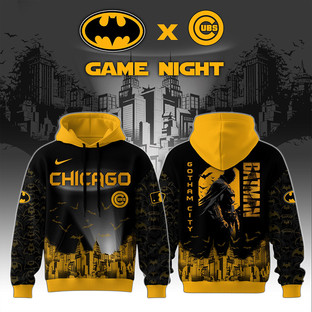 Chicago Cubs x DC Batman Game Night Hoodie Best Gifts For Baseball Lovers