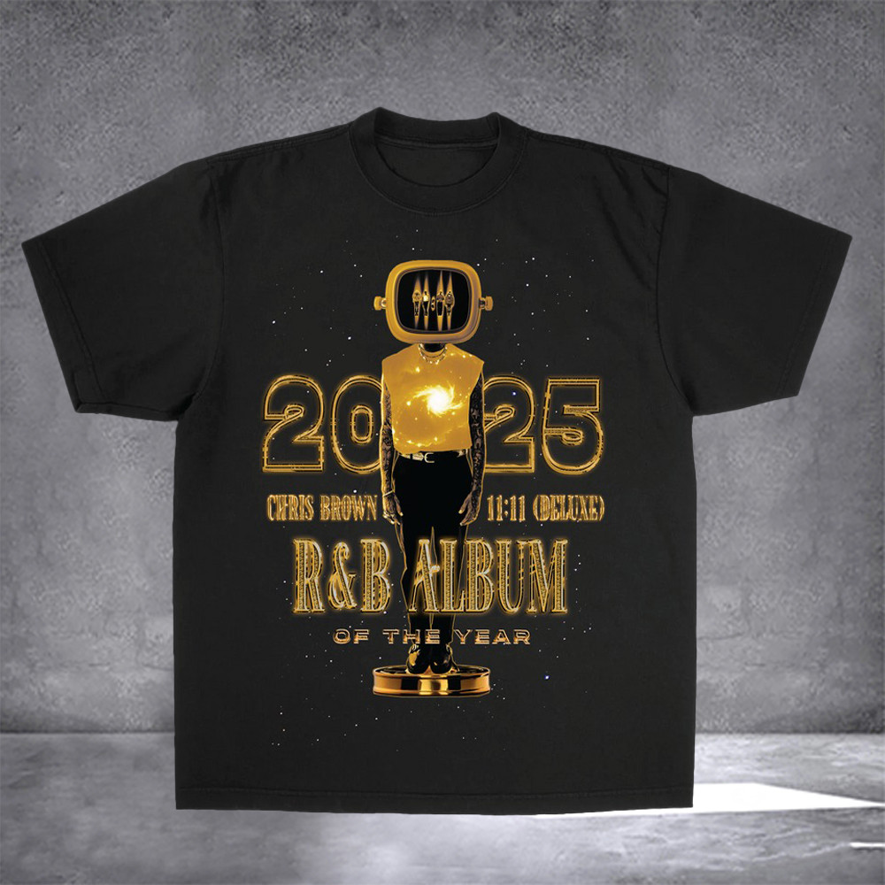 Chris Brown Breezy Bowl XX World Tour 2025 Shirt Merch 11:11 Deluxe R&B Album Statue