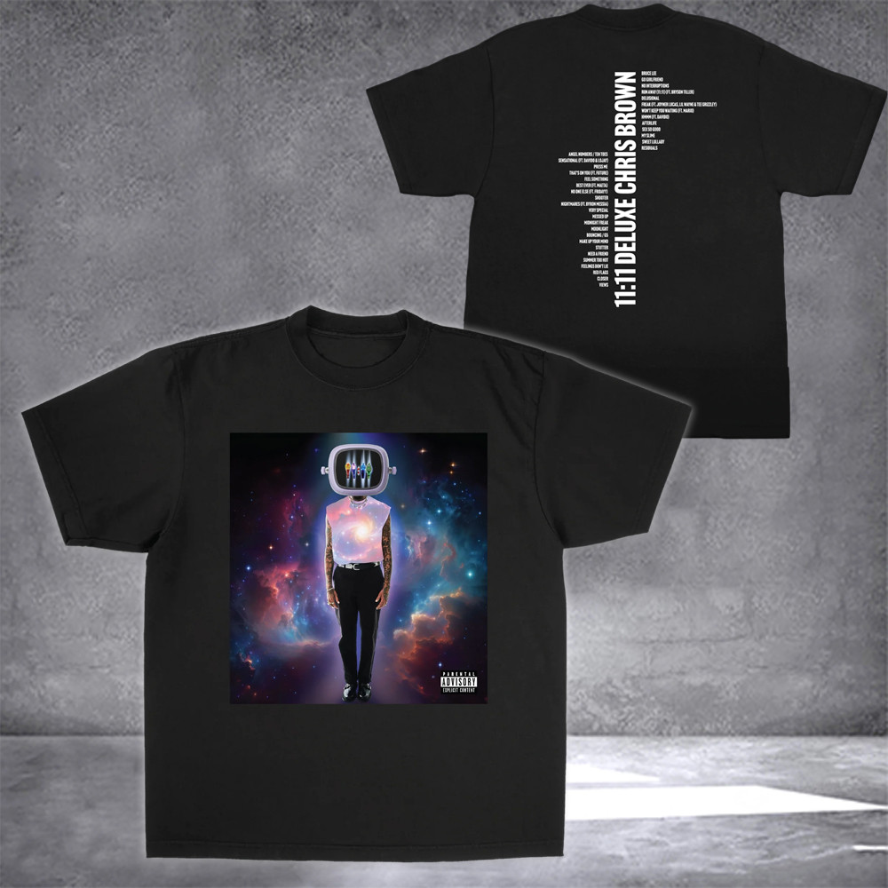 Chris Brown Shirt 11:11 Deluxe Brown Breezy Bowl XX World Tour 2025 Merch Tee Shirts