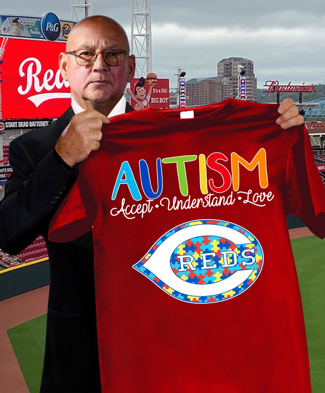 Cincinnati Reds Raising Autism Awareness T-Shirt Accept Understand Best Fan Merch Apparel