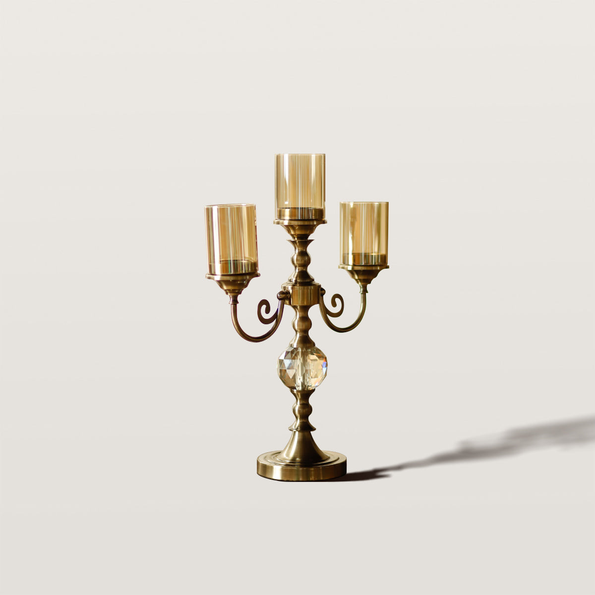 Classical Metal Glass Candlestick Entrance Decoration