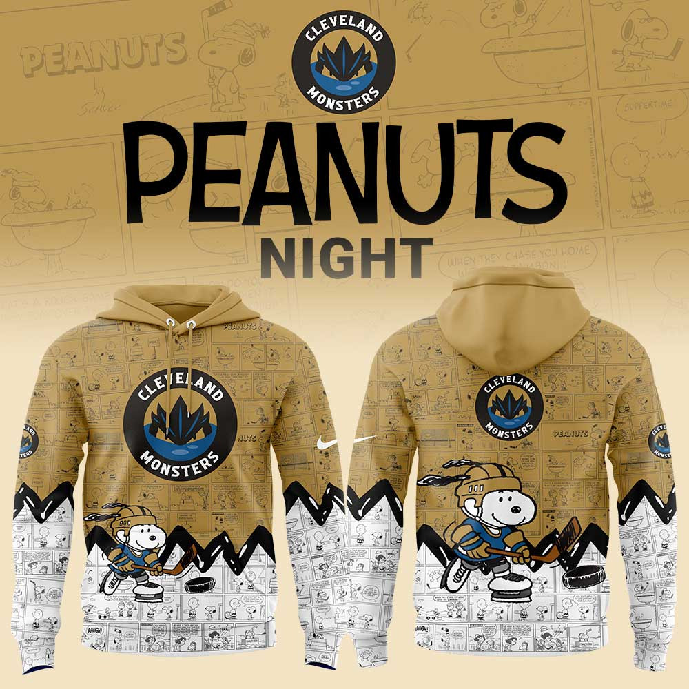 Cleveland Monsters 75th Anniversary of Peanuts Hoodie Gifts For Hockey Fan