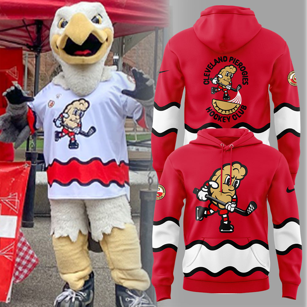 Cleveland Monsters Cleveland Pierogies Uniform Red Hoodie Cool Gifts For Hockey Fans