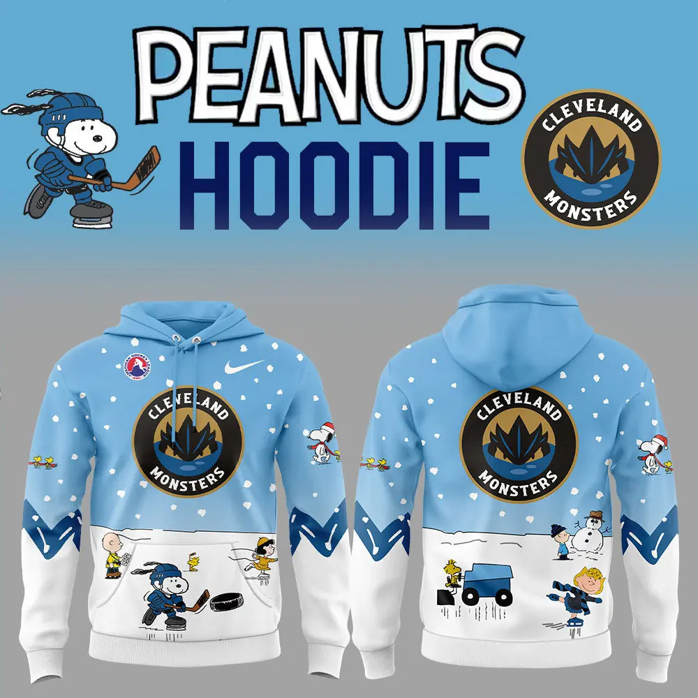 Cleveland Monsters Peanuts And Snoopy Nike Hoodie Great Gifts For Hockey Fans