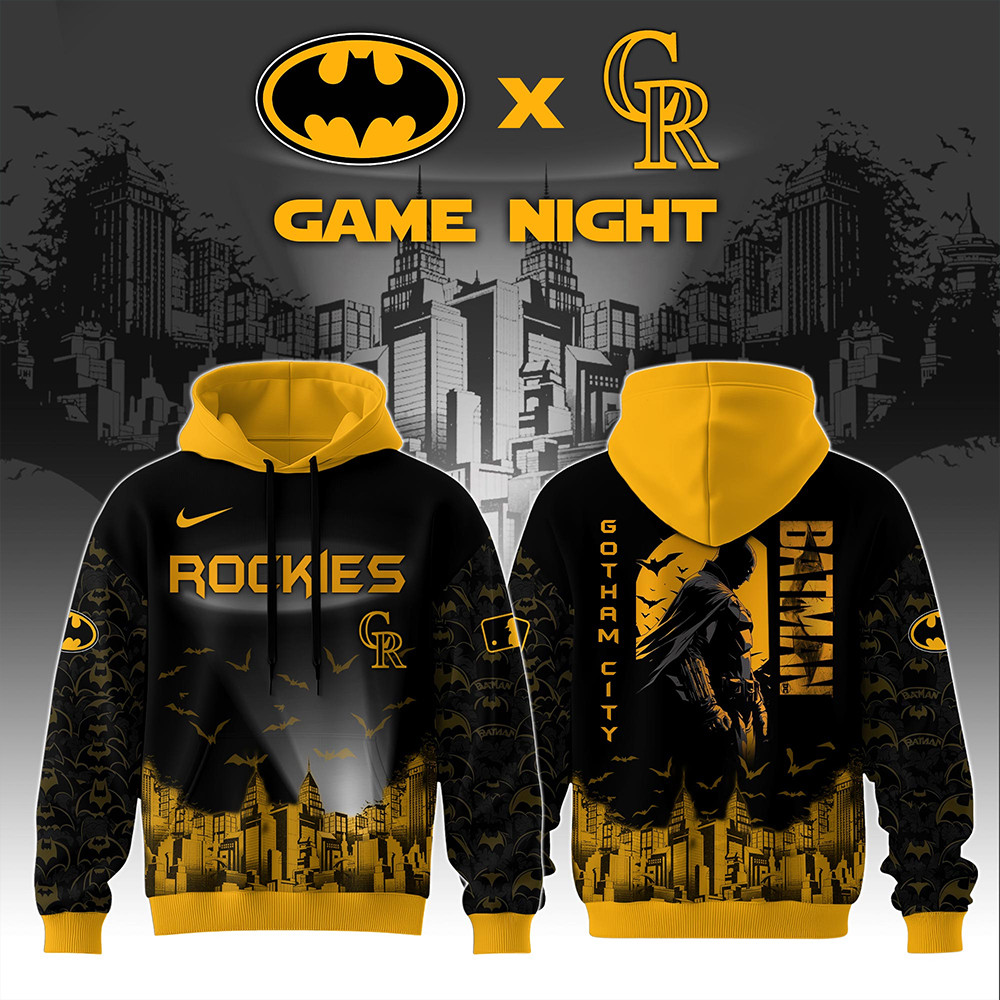 Colorado Rockies x DC Batman Game Night Hoodie Gifts For Baseball Lovers