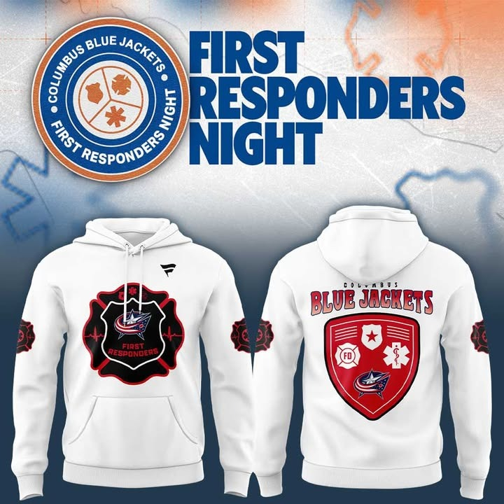 Columbus Blue Jackets Hockey First Responders Night 2026 Hoodie Best Gift For Hockey Fans