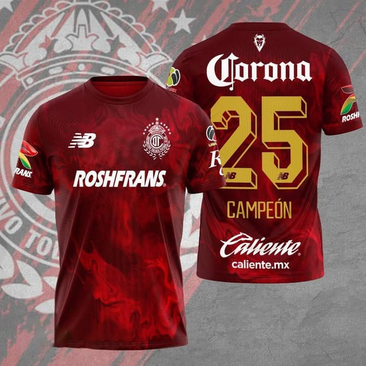 Corona Deportivo Toluca FC 2025 Clausura CAMPEON T-Shirt Fan Merch Football Lovers Gifts