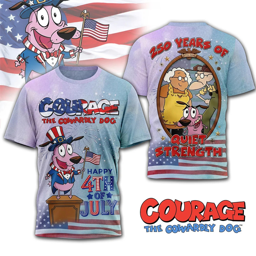 Courage The Cowardly Dog Usa 250Th Anniversary 2026 T-Shirt