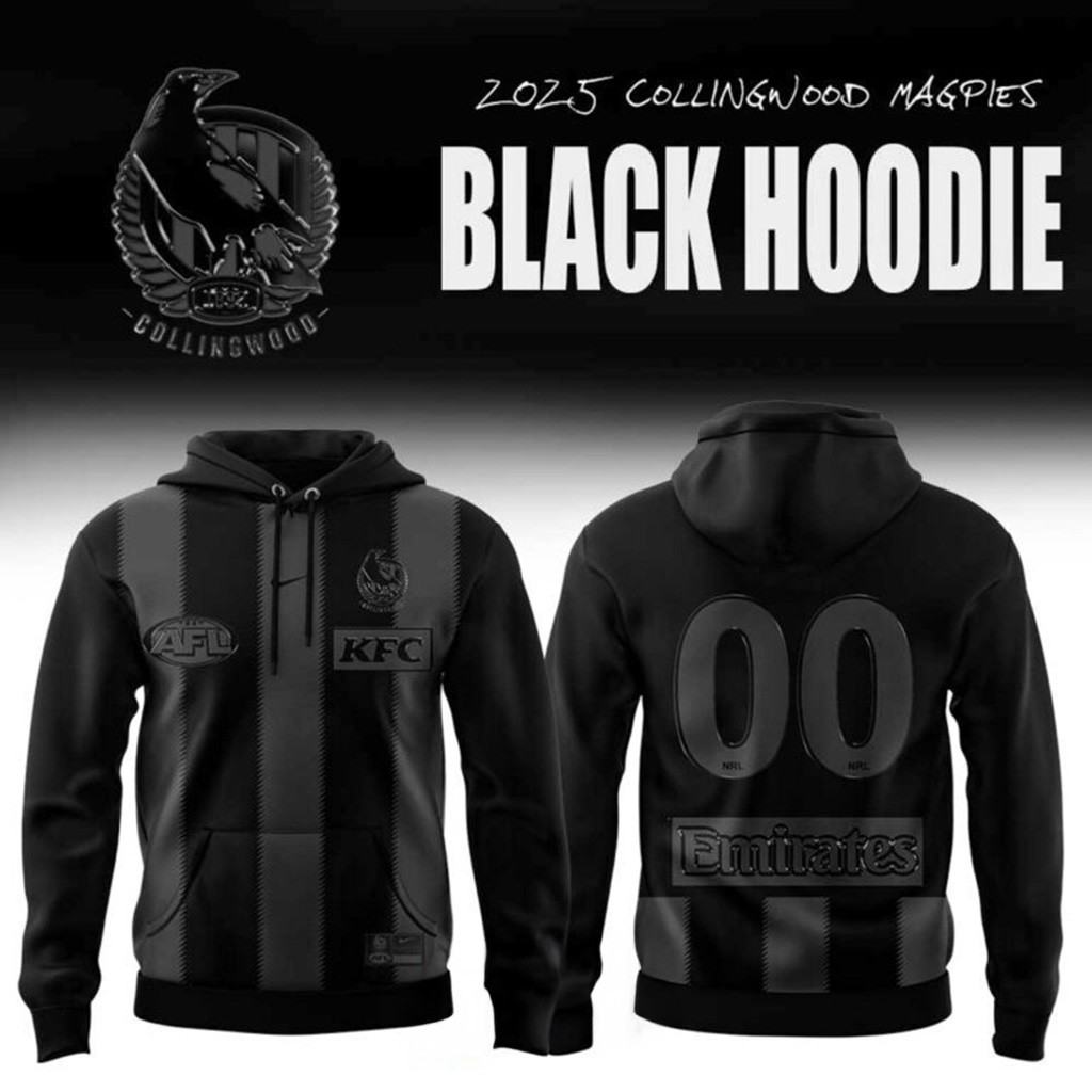 Custom Collingwood Magpies 2025 Black Hoodie Best Gifts For Husband