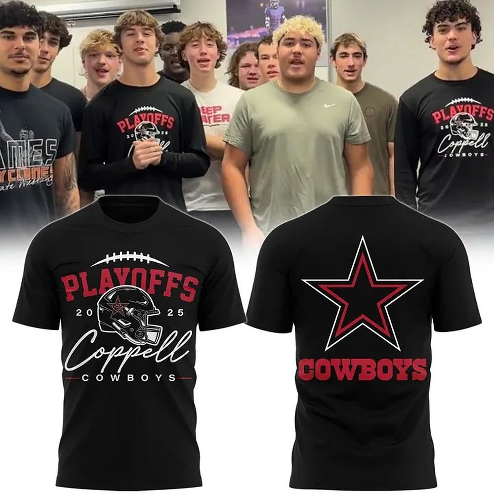 Dallas Cowboys Playoffs Coppell 2025 Black T-Shirt NFL Football Playoff Apparel Best Gift For Fans