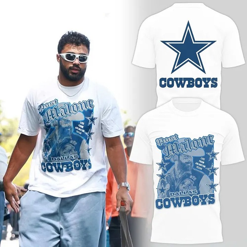 Dallas Cowboys Post Malone Limited T-Shirt NFL Football Music Crossover Best Gift For Fans
