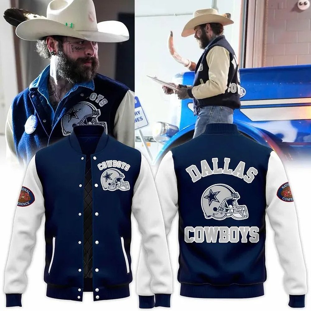 Dallas Cowboys Post Malone Varsity Jacket 2025 NFL Football Music Crossover Best Gift For Fans