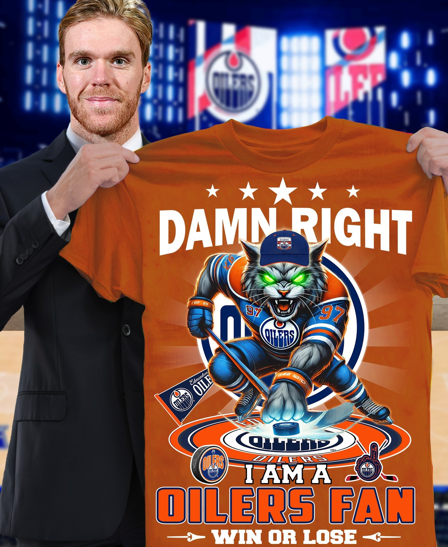 Damn Right I'm A Oilers Tigers Fan Now And Forever T-Shirt Edmonton Oilers Hockey Fan Gifts
