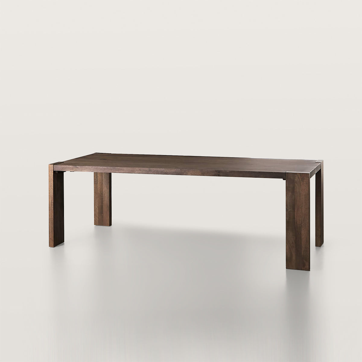 Dark Brown 3 Seaters Bench with Embedded Legs