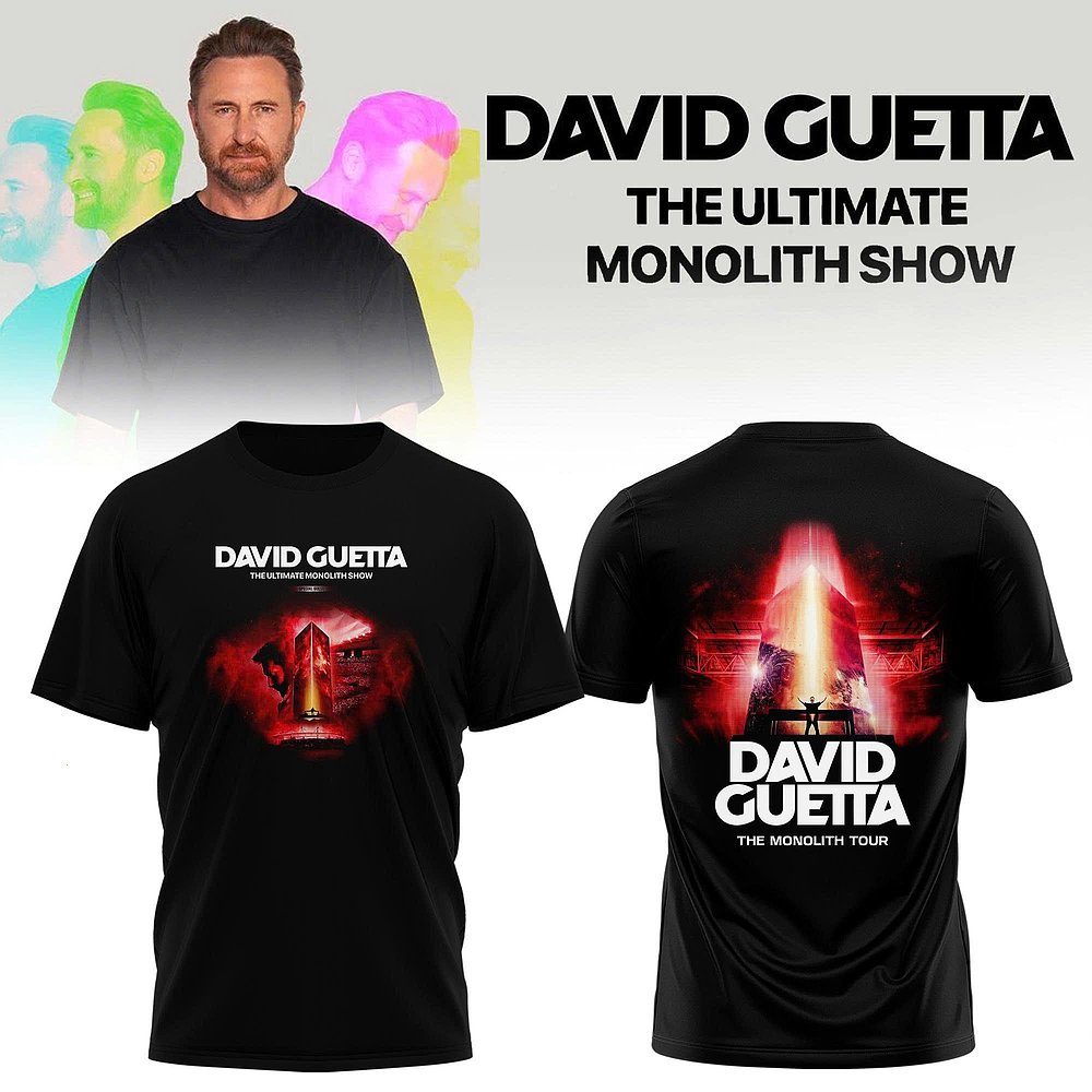 David Guetta The Ultimate Monolith Show Tour Tee 2026 Black T-Shirt