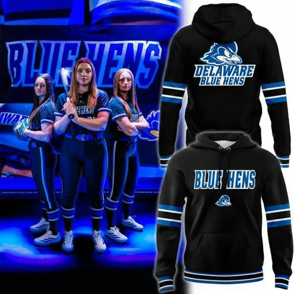 Delaware Softball Stealth Hoodie Blue Hens Apparel Unique Gift For College Softball Fans