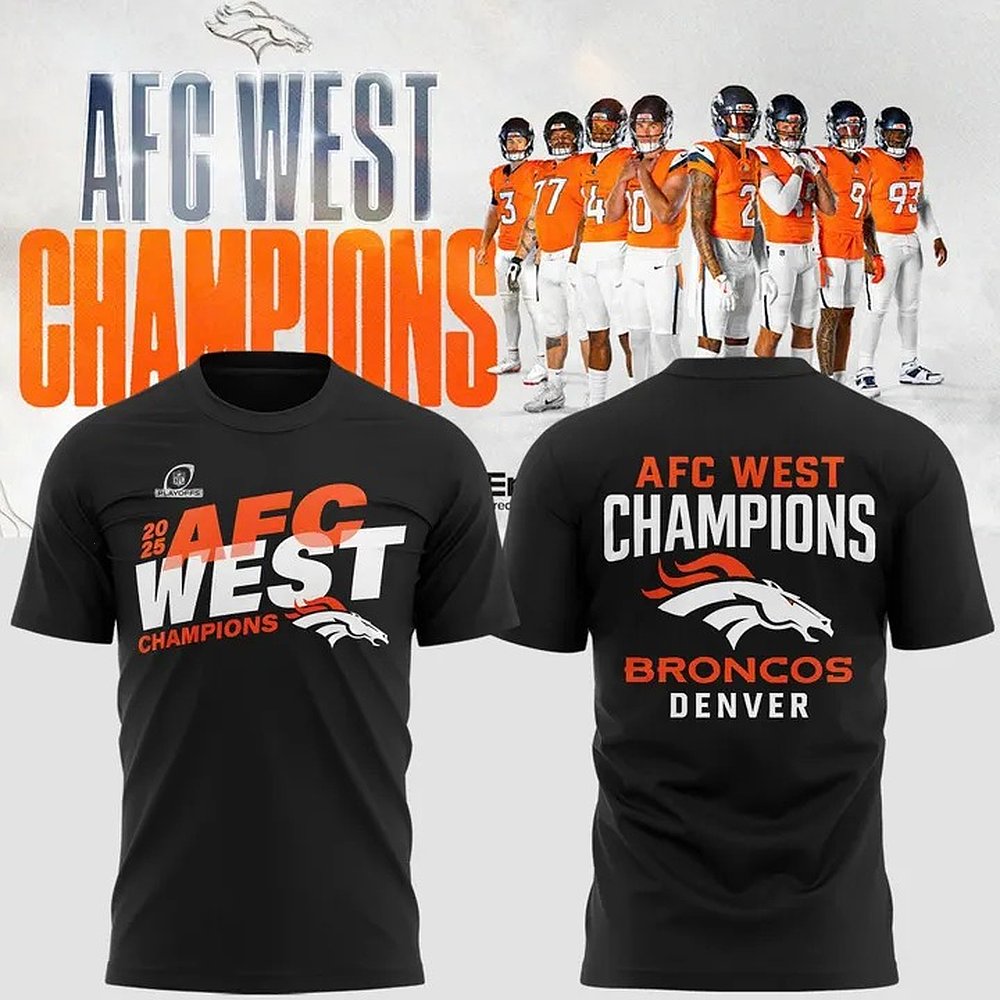 Denver Broncos 2025 AFC West Division Champions Limited Edition Black T-Shirt Best Gift For Football Fans
