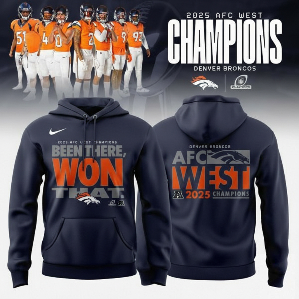 Denver Broncos AFC West Division Champions Locker Room Hoodie Broncos Apparel Unique Gift For NFL Fans