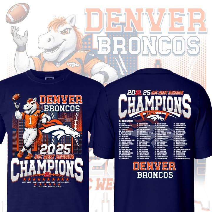 Denver Broncos AFC West Division Champions T-Shirt Broncos Apparel Best Gift For Football Fans