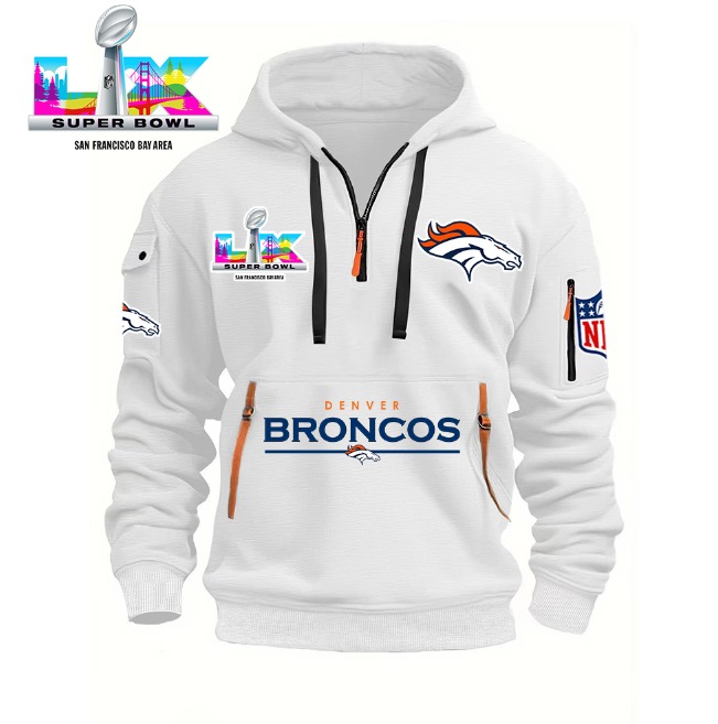 Denver Broncos Football Super Bowl LX NFL 2026 Kickoff Quarter Zip Hoodie Best Gift For Football Fans