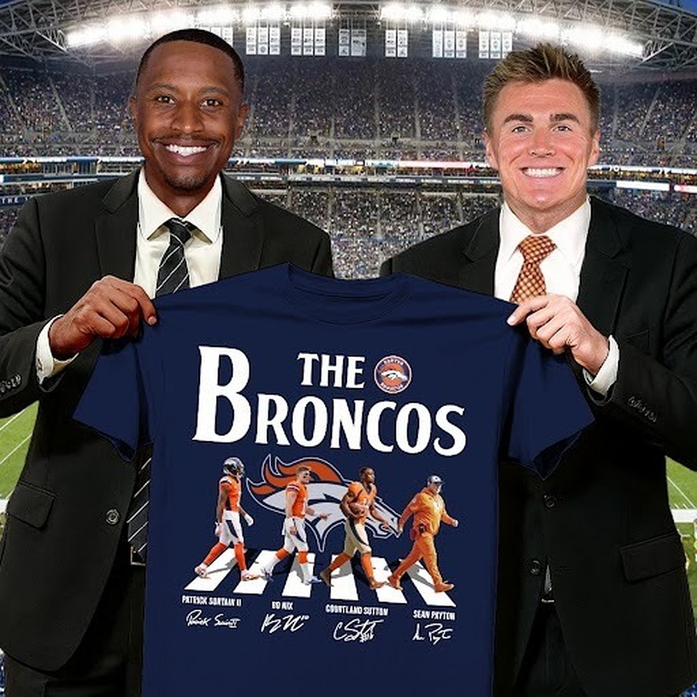 Denver Broncos Go On The Road Football Team Player T-Shirt NFL Football Team Apparel Best Gift For Fans