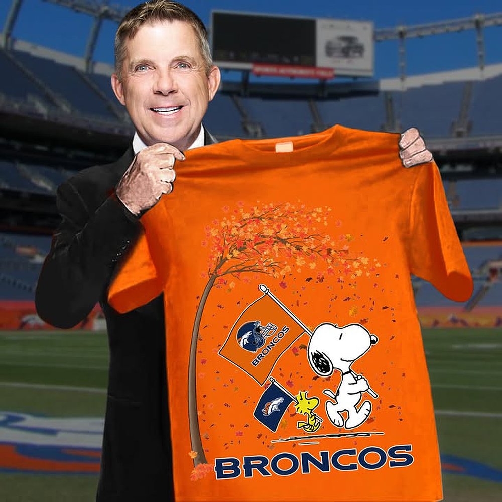 Denver Broncos Snoopy Woodstock Autumn T-Shirt Broncos Merch Best Gift For Football Fans