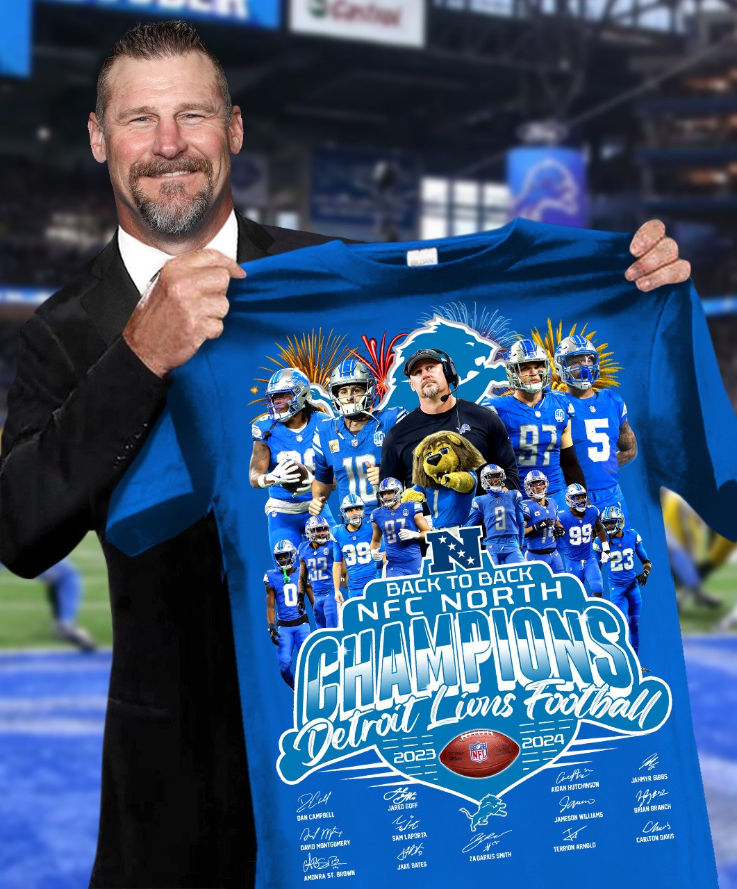 Detroit Lions Football Champions Shirt Back 2 Back NFC North Merch Gifts For Fans