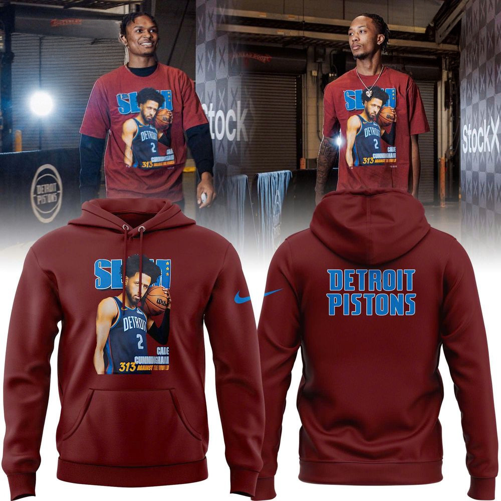 Detroit Pistons Cade Cunningham SLAM Hoodie Detroit Pistons Merch Unique Father's Day Gifts
