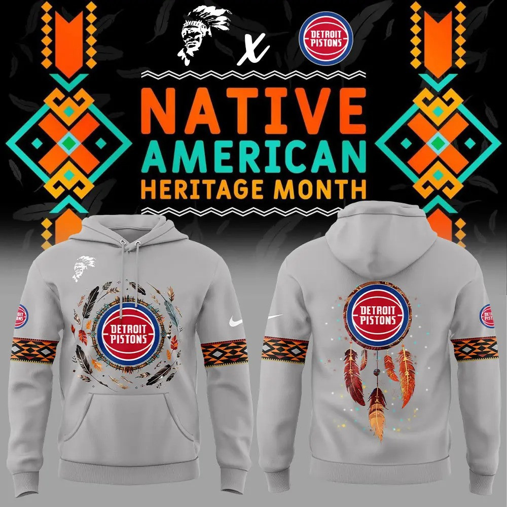 Detroit Pistons Native American Heritage Month Hoodie Detroit Pistons Fan Merch Gift Ideas