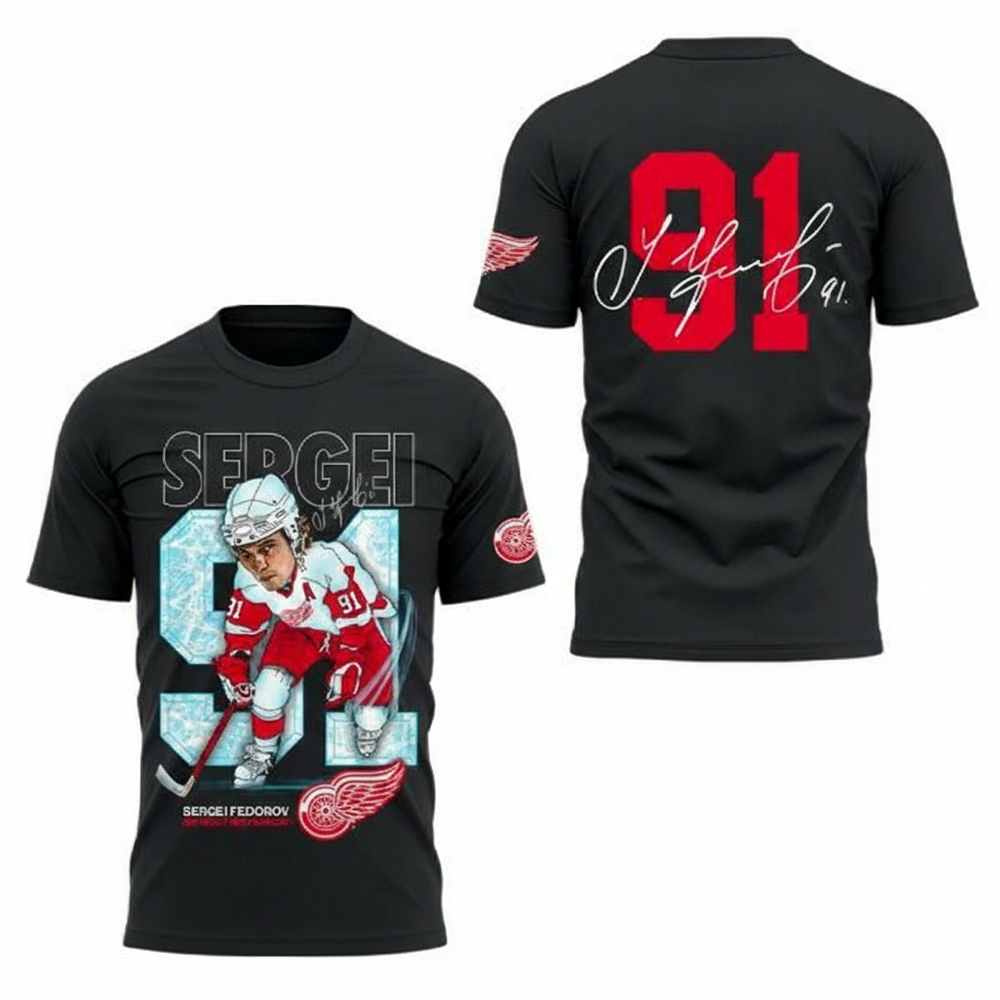 Detroit Red Wings Fedorov 91 Forever T-Shirt Red Wings Apparel Unique Gift For Hockey Fans