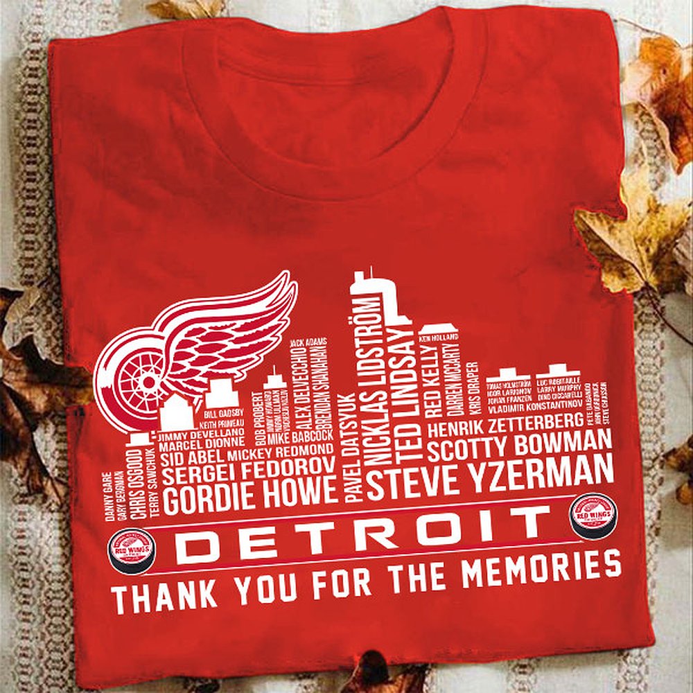 Detroit Red Wings Thank You For The Memories T-Shirt Red Wings Merch Best Gift For Hockey Fans