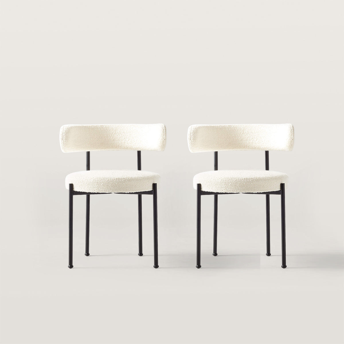 Dining Chair with Backrest and Circular Cushion