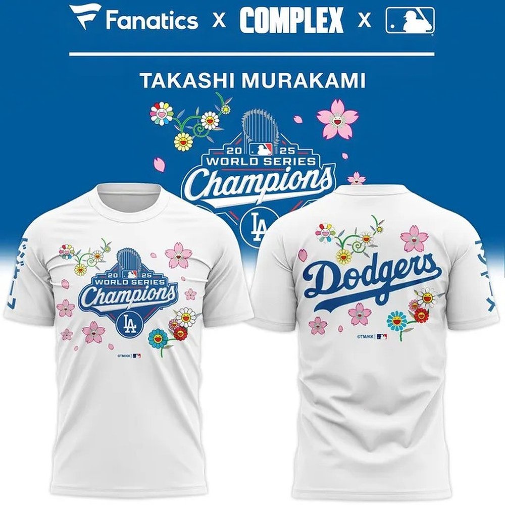 Dodgers Back To Back T-Shirt Takashi Murakami LA World Series Champions Clothes Gifts