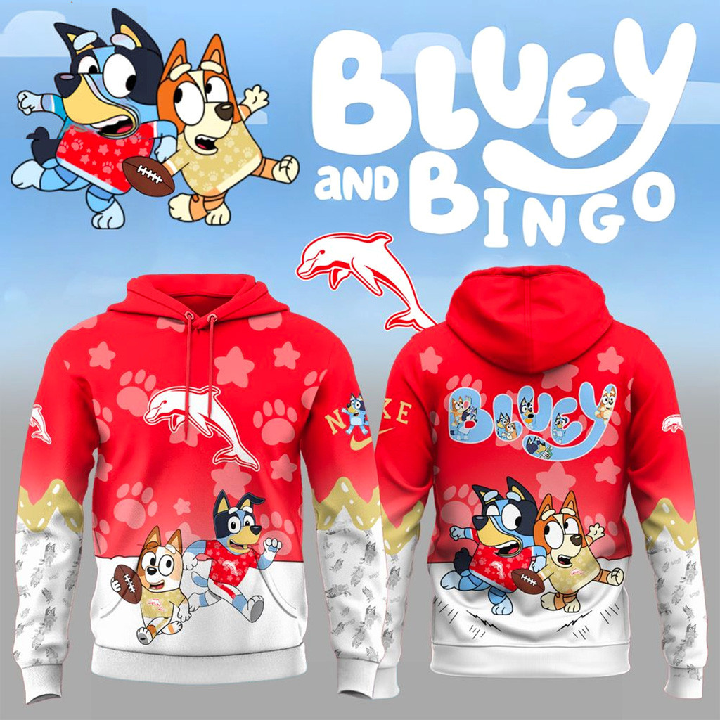 Dolphins x Bluey And Bingo Hoodie Miami Dolphins Merch Best Gift For Football Fans