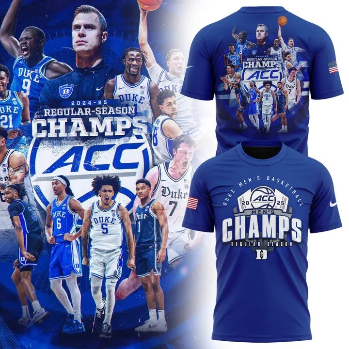 Duke ACC Championship Shirt 2025 Men's Basketball Duke Blue Devils ACC Champions T-Shirt