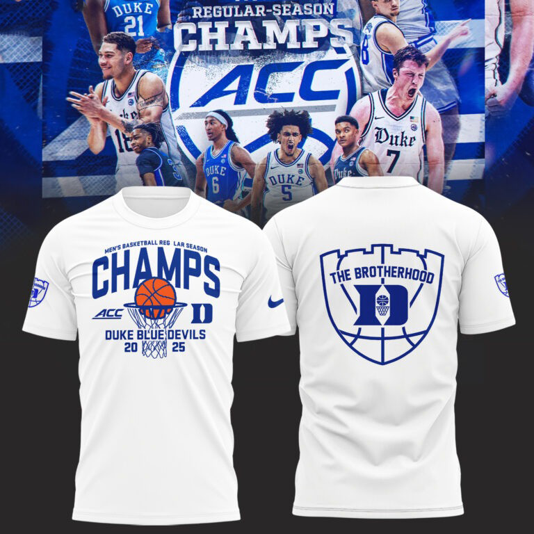 Duke ACC Championship Shirt 2025 The Brotherhood Duke Blue Devils Men's Basketball Champions