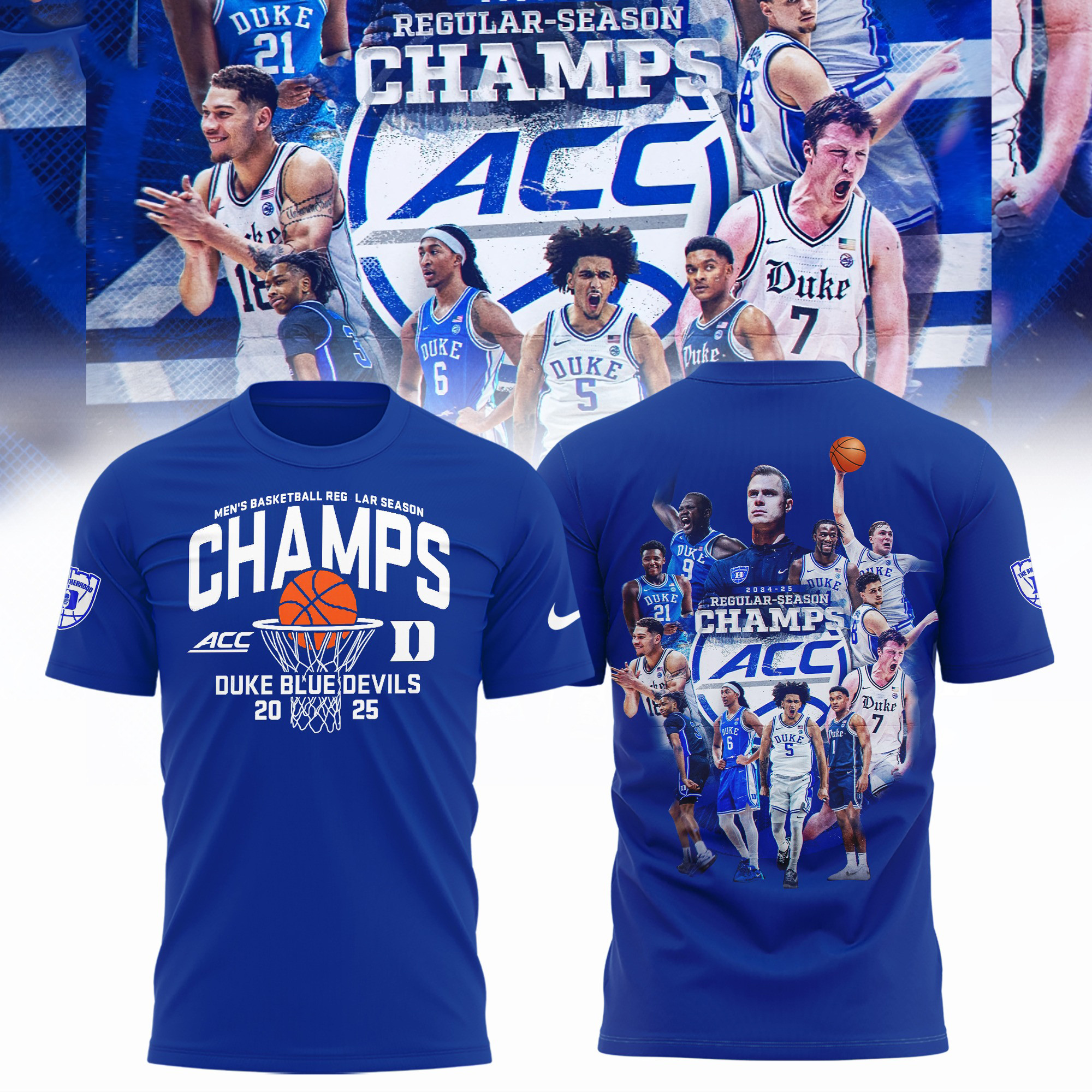 Duke ACC Championship Shirt Duke Blue Devils 2025 ACC Men's Basketball Regular Season Champions